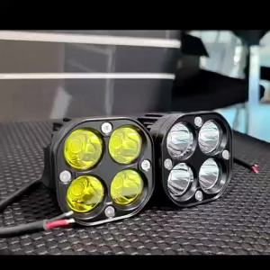 ไฟรถดัดแปลงรถจักรยานยนต์ใหม่ข้ามพรมแดนไฟสปอตไลท์นกฮูก LED แสงคู่สีเหลืองและสีขาว ไฟหน้ารถยนต์ไฟฟ้ากันน้ำ