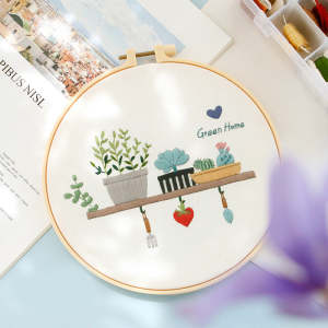 Set Sulam Tangan Pola Pemula Lukisan Hand Embroidery Stater Kit seri D