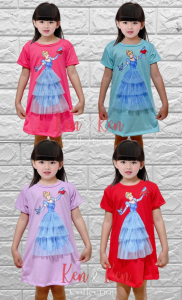 Dress Anak Perempuan / Dress Anak Cinderella / Dress Tile / Baju Anak Perempuan / Baju Anak Cewek / Baju Tile / Dress Anak Kekinian
