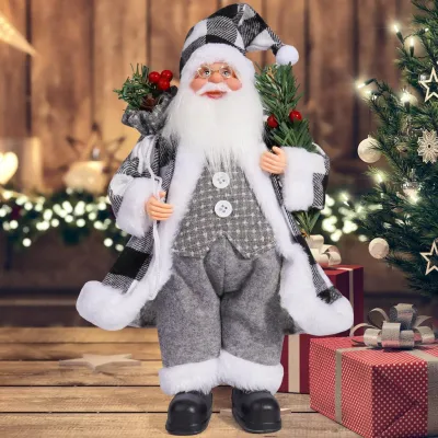 12 Inch Santa Claus Doll Merry Christmas New Year Ornaments Home Christmas Decorations