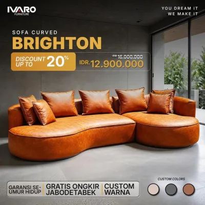 PROMO BESAR BESARAN Ivaro Brighton Sofa L /Sofa Sudut/Sofa L Minimalis/Kursi L /Sofa Tamu - SOFA L