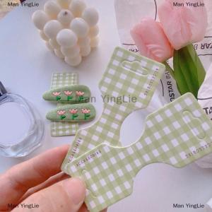 [COD] Man YingLie 50Pcs Colorfu Lattice Half Folded Card Hair Accessories Cardboard Display Card Labels Hair Rope Packaging Card Hanging Tag Label