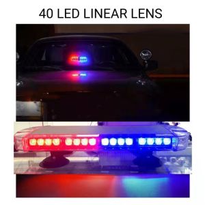 CPA 40 LED LINEAR LENS POLICE BLINKER ROOF MOUNTED LIGHT BACK TO BACK RED/BLUE (6409)