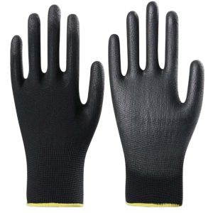 ถุงมือสีขาวผ้าไนลอนเคลือบPU เต็มฝ่ามือ แบบ 1แพ๊ค มี12คู่ มีขนาด 3 SIZE  S M L