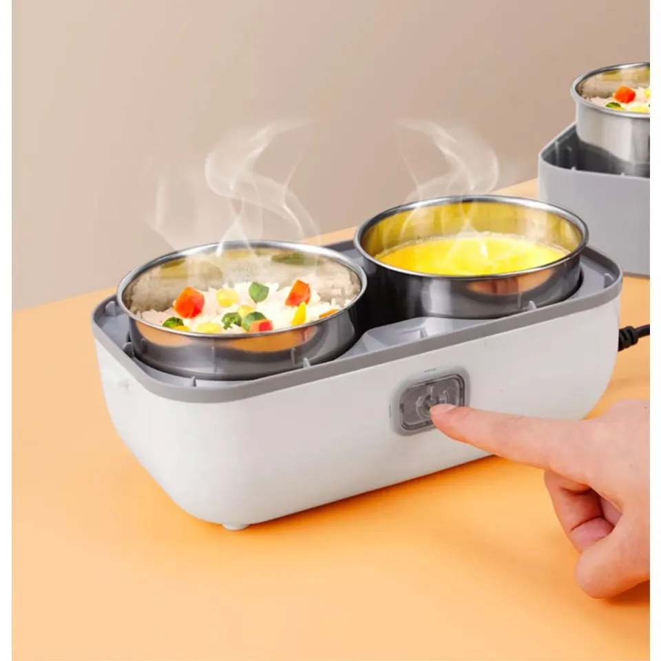 Hộp cơm cắm điện văn phòng 2 tầng 4 bát inox có chức năng giữ nhiệt, hâm đóng và tự nấu chín thức ăn đa năng | Lazada.vn