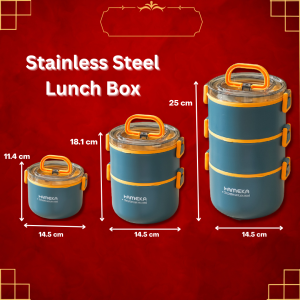 OriSteel 304 Stainless Steel Stackable Bento Box with Airtight Lids