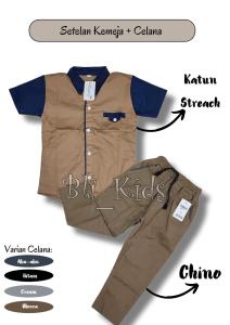 SETELAN KEMEJA TERBARU  ANAK LAKI-LAKI + CELANA CINOS MOCCA  USIA 1-12 TAHUN