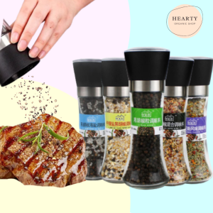 HomeChef Natural Herbs & Pepper Low Fat Seasonings Grinder Bottle 5 Flavors 5
