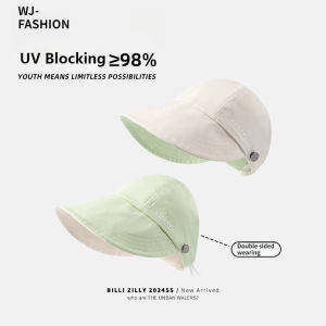 【WJ】UV resistant double-sided sunshade fisherman hat Summer sunscreen half Empty top sun hat