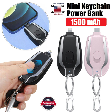 KEYCHAIN Power Bank High quality 1500mAh Emergency Small Portable