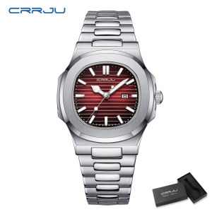 CRRJU Jam Tangan Pria Anti Air Kasual Minimalis Keren dengan Tali Baja Tahan Karat Bercahaya 5018
