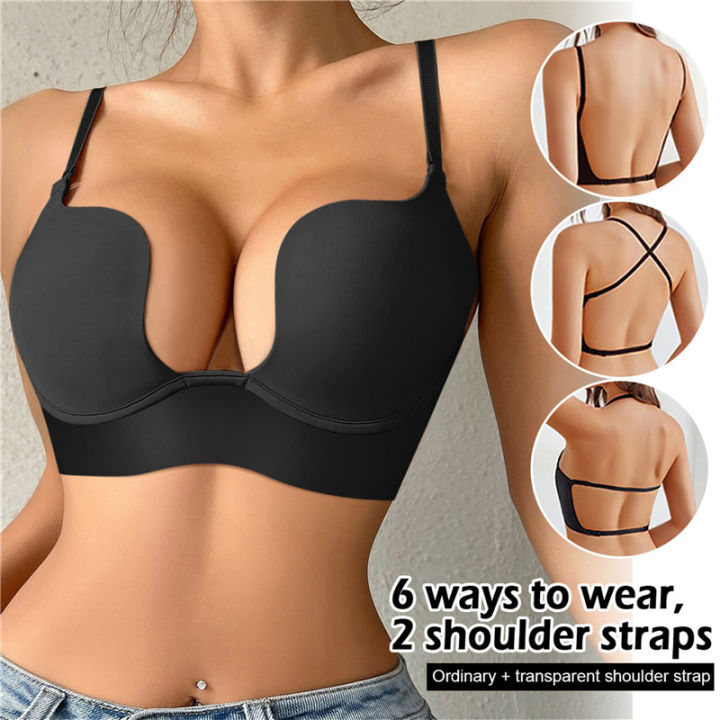 Push Up Underwear Low Cup Transparent Lingerie Female Strap Sexy