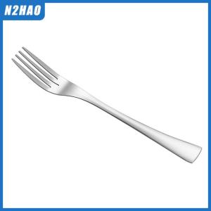 N2HAO Stainless Steel Dinner Fork Long Handle Table Forks Set Korean Cutlery Four Tine Salad Dessert Fruit Forks Kitchen