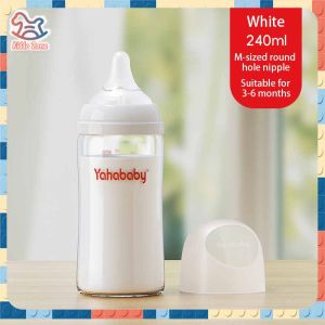 YAHABABY Baby Bottle Glass bottles Newborn bottle Anti-Colic BPA free 80/160/240MLBaby Glass Milk Bottle Heat Resistant Feeding Bottle