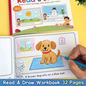 Read and Draw Workbook Coloring Book For Kids Preschool Education Writing Practice Book
