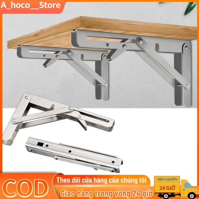 Bản lề gập thông minh Giá Ke đỡ bàn gấp gọn treo tường Pát ke chữ chịu lực 80kg 20cm