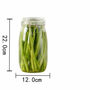 Hũ Lọ Thủy Tinh Tròn Nắp Cài Khoá INox 500ml 750ml 1000ml 1500ml | Lọ Thuỷ Tinh Đựng Gia Vị Thực Phẩm