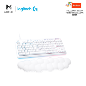 Logitech G713 Wired Mechanical Gaming Keyboard with LIGHTSYNC RGB Lighting Tactile Switches (GX Brown) and Keyboard Palm Rest PC and Mac Compatible White Mist