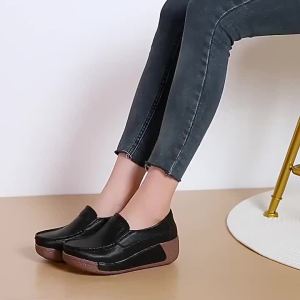 FCDa thật thạch đế mềm giày phụ nữ Giày cao gót đế xuồng đế dày phiên bản Hàn Quốc mới cao đế phẳng giày đơn