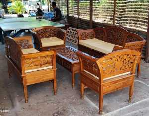 Kursi tamu ukiran kartini kayu jati jepara