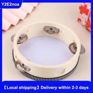 【Local shipping】 1Pc 15cm Wooden Tambourine Drum Kids Handheld Drum Percussion Musical Instruments Toys For Children Educational Toys