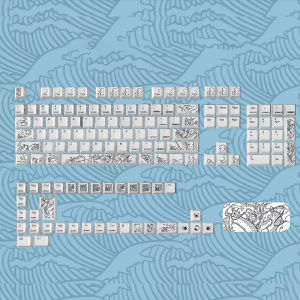 WOMIER 139 Keys White Dragon Cherry Profile PBT Keycaps New Ceramic Technology Key Cap For Cherry Mx Gamer Mechanical Keyboard Keycaps