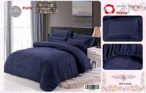 CADAR HOTEL 100% COTTON 1200 THREAD COUNTS 7 IN 1 HOTEL STYLE SINGLE TONE HIGH QUALITY FITTED BEDSHEET WITH COMFORTER (KING & QUEEN)