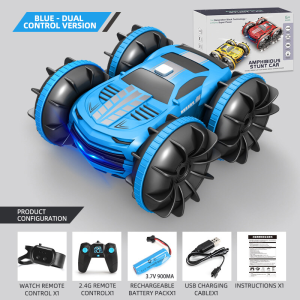 B800 LED RC Car 2.4G Amphibious Stunt Remote Control Vehicle Double Sided Rolling Driving Technology RC Vehicle Childrens Electric Toys 【COD & 2-3 days delivery】