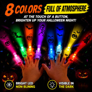 Halloween Projector Finger Light LED Glowing Finger Ring Light  Spooky Pumpkin Ghost Projector Party Decor Accessory