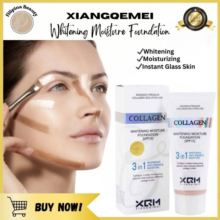 Xiangqimei Collagen 3in 1 Moisture Foundation Whitening Anti Wrinkle Whitening concealer