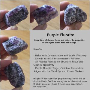 Purple Fluorite Raw Natural Crystal Stone | Clear Negativity | Crown Third Eye | Spiritual Connection