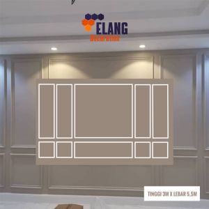 PAKET LENGKAP MOULDING KAYU AMERICAN STYLE UKURAN DINDING TINGGI 3 METER X LEBAR 55 METER (LANGSUNG PASANG)