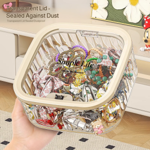 กล่องเครื่องประดับเดสก์ท็อป ที่เก็บอุปกรณ์ทําความสะอาด กล่องผม เป็นระเบียบ แฟชั่นและความสวยงาม