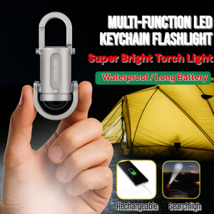 Portable Strong Light Keychain Flashlight Super Bright Led Flashlight With Hook Camping Lights Usb Rechargeable Lights Waterproof Lights