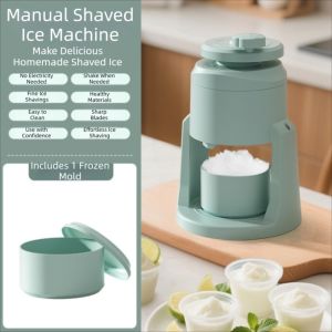 STRONGI Portable Manual Shaved Ice Machine Hand-Crank Compact Labor-Saving Ice Crusher Easy-To-Use Hand-Operated Ice Cream Machine Household