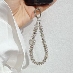 JOPUL FINDS พลอยเทียมเทียม สายคล้องโทรศัพท์มือถือ ลูกปัดประดับลูกปัด ป้องกันการสูญหาย สายรัดข้อมือโทรศัพท์ แฟชั่นสำหรับผู้หญิง กางเกงขาสั้นแบบสั้น ห่วงโซ่โทรศัพท์มือถือ สายห้อยแขวน