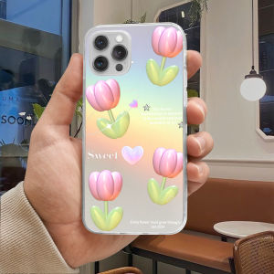 Case Hologram VIVO Y12 Y12i Y15 Y17 Y20 Y12S Y20S Y20SG Y21 Y21A Y21S Y21E Y21T Y33S Y33T Motif ( 3D TULIP ) Softcase Hologram Bening Tebal - Clear Case 2MM - Sofkes Hp - Kesing Lucu - Casing Viral