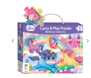 Hinkler Junior Jigsaw Carry & Play - Rainbow Unicorns