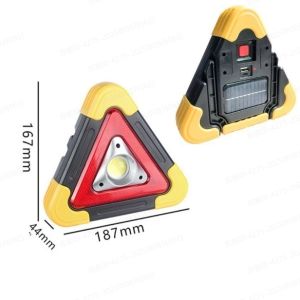 🚗 Car Triangle Warning Sign / Lighting Lamp / Solar Emergency Lamp / Safety Warning Light / High Brightness / Drop-resistant / Handheld Lamp / Durable Visibility M02587 Multi-functional Warning Light