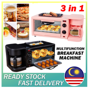 🌹READY STOCK🌹 3 IN 1 Multifunction Electric Oven Breakfast Maker Coffee Machine Frying Pan Mini Oven 早餐机 咖啡机 煎锅 迷你一站式烤箱