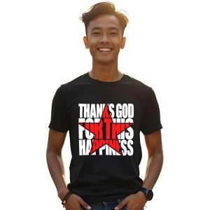 Middlenight Kaos Distro Atasan American Retro Style Motif HAPPINESS ONE 24s