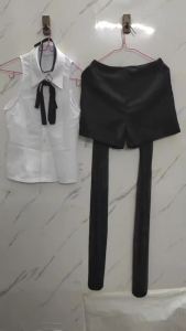 New Chainsaw Man - Reze Cosplay Shirt Shorts Uniform Set Sleeveless  Plus Size Halloween Party Anime㏇X0409