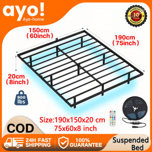 Ayo Twin Size Suspended Metal Bed Frame with Smart RGB Light and High Load-Bearing Capacity Fast Shipping.
