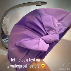 [SG] Trending Design Luxury Shower Cap Bath Caps Elastic Hair Caps for Women - Waterproof Reusable Size Adjustable Shower Caps [Plain]