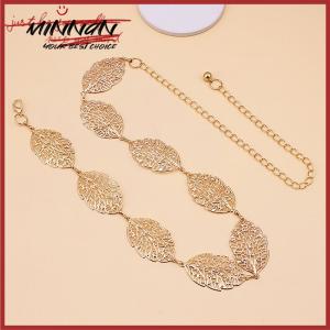 [minnan] ชุดเดรสสายรัดเอวแฟชั่นแบบฉลุที่เรียบง่ายสายโซ่บางประดับด้วยโลหะ