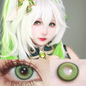 คอสเพลย์มีสีคอนแท็กเลนส์นักเรียนสีเขียว1คู่ฮาโลวีน