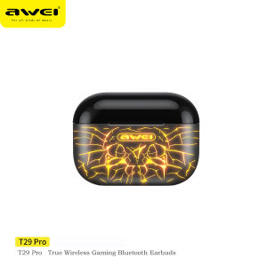 Awei T29 Pro TWS ENC Bluetooth earphone RGB Breathing Lights Bluetooth 5.3 IPX6 Waterproof Wireless Headset True Wireless Noise cancelling headphone Reduction Hifi 6D Bass speaker with mic earphones Touch Headset With Microphone Earbuds