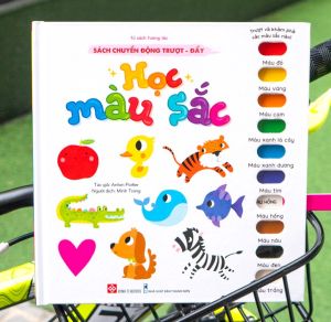 Sách chuyển động trượt đẩy - Học màu sắc - Sách tương tác giáo dục sớm cho bé - Đinh Tị