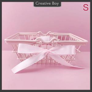 [Creative] Mini lưu trữ giỏ Máy tính để bàn hoàn thiện mỹ phẩm lưu trữ đồ trang sức cho cô gái ký túc xá Máy tính để bàn tổ chức container giỏ