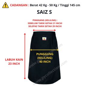 FALCON PREFECT SHORT SKIRT BLACK - 小学巡查员 短裙 (黑色) PRIMARY BLACK SHORT SKIRT ( SKIRT PENDEK HITAM COTTON ) - 207